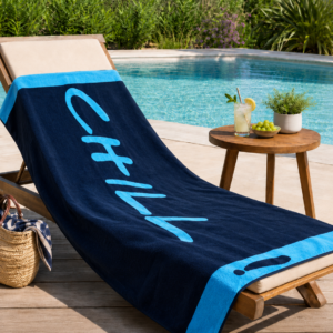 Πετσέτα θαλάσσης Chill μπλε σκούρο 85x160cm 100% Cotton