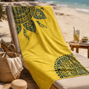 Πετσέτα θαλάσσης Ethnic 85x160cm 100% Cotton - Κίτρινο