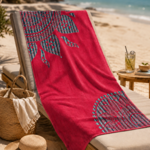 Πετσέτα θαλάσσης Ethnic 85x160cm 100% Cotton - Κόκκινο