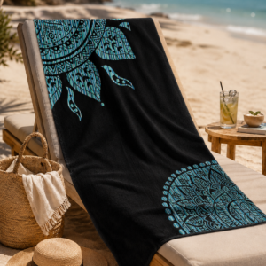 Πετσέτα θαλάσσης Ethnic 85x160cm 100% Cotton - Μαύρο