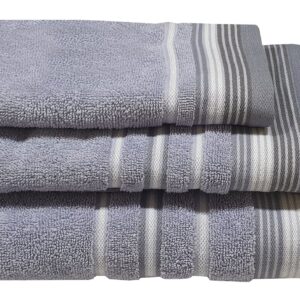 Πετσέτα χεριών satin stripe 30x50cm 100% cotton - Γκρι