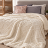Κουβέρτα Flannel - Sherpa μονή 160x220cm Εκρού - Thumbnail Image 1