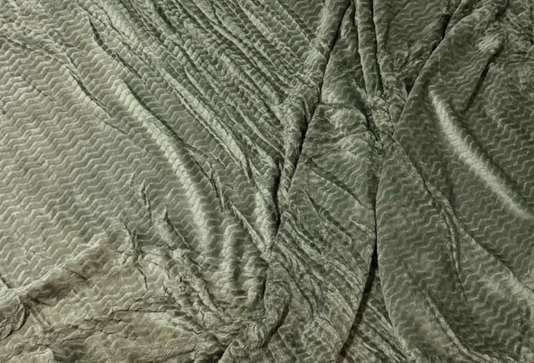 Κουβέρτα Fleece Zig Zag διπλή 220x240cm Λαδί - Image 3