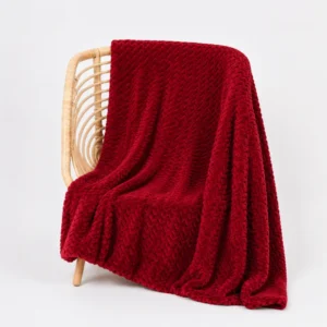 Κουβέρτα Fleece Zig Zag διπλή 220x240cm Κόκκινη
