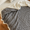 Κουβέρτα Flannel - Sherpa μονή 160x220cm γκρι σκούρο - Thumbnail Image 1