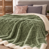 Κουβέρτα Flannel - Sherpa μονή 160x220cm Πράσινη - Thumbnail Image 2