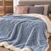 Κουβέρτα Flannel - Sherpa μονή 160x220cm Γαλάζια - Thumbnail Image 1