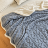 Κουβέρτα Flannel - Sherpa μονή 160x220cm Γαλάζια - Thumbnail Image 2